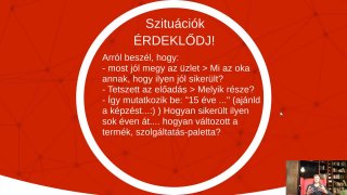 Feketeöves kérdező, társalgó
